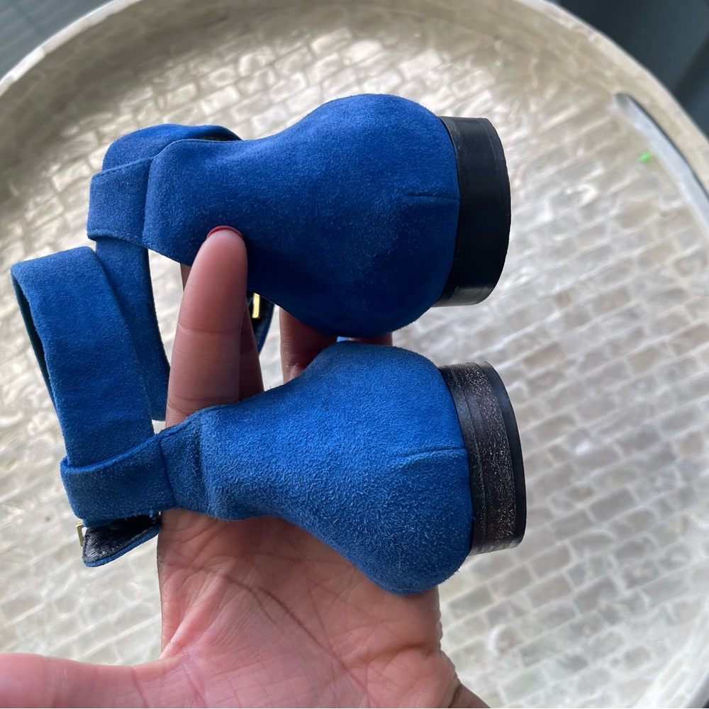 CÉLINE Paris blue suede sandals - Picture 2 of 12